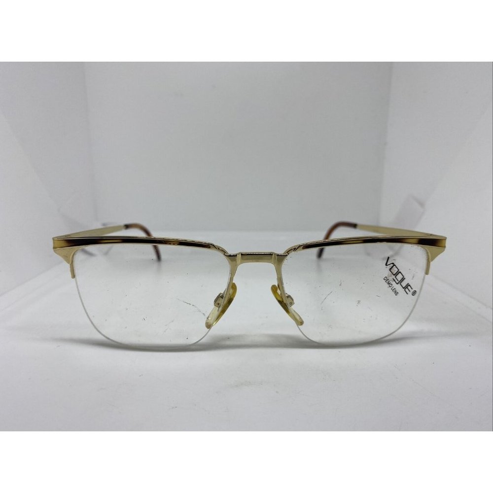 Vogue Rey/N OR/AV Designer Eyeglasses Metal Frames 56-16-130 Gold Brown Tortoise